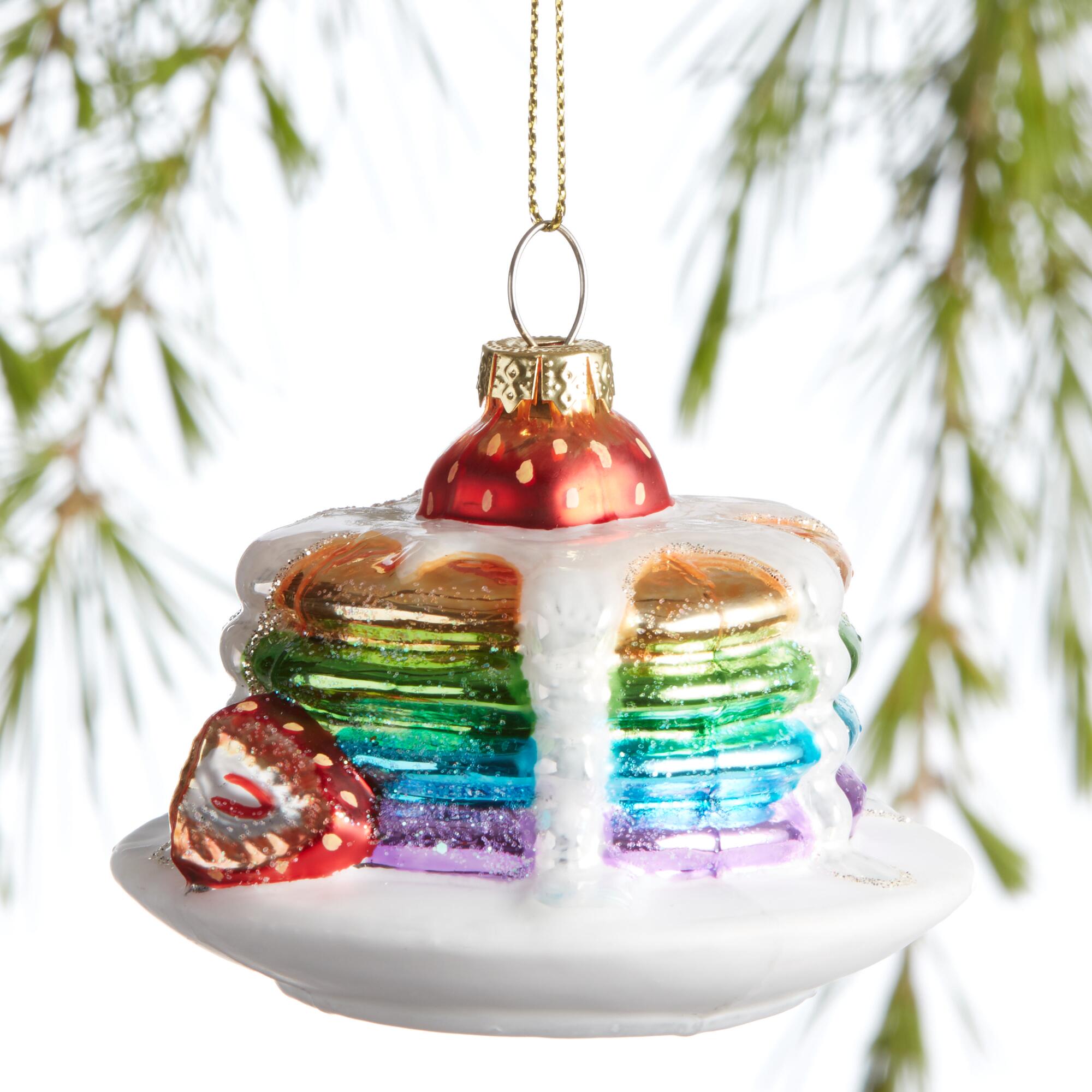 Glass Rainbow Pancakes Ornament: Multi by World Market