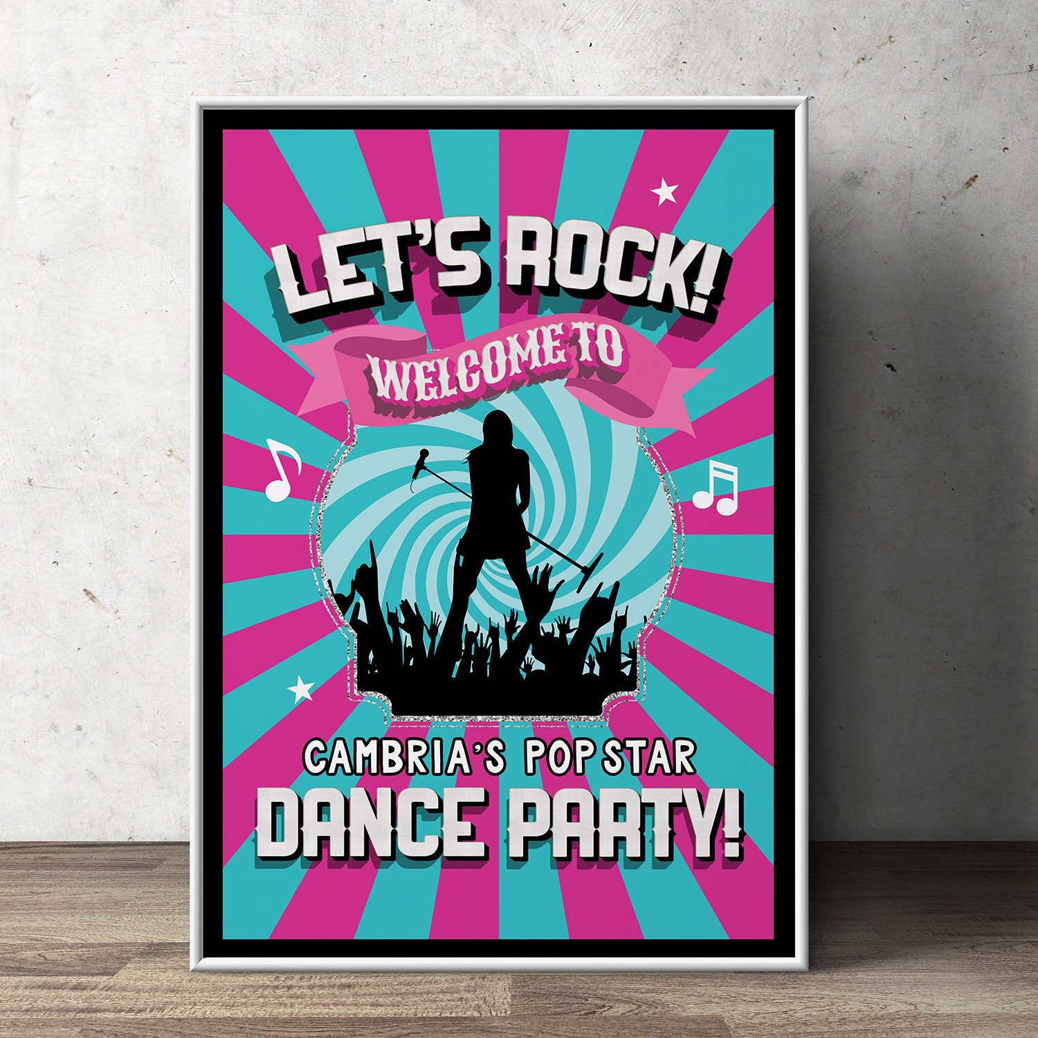 Welcome Party Sign, Pop Star Party, Rock Baby Shower, Party Decorations, Supplies, Rockstar, Rockstar Digital File