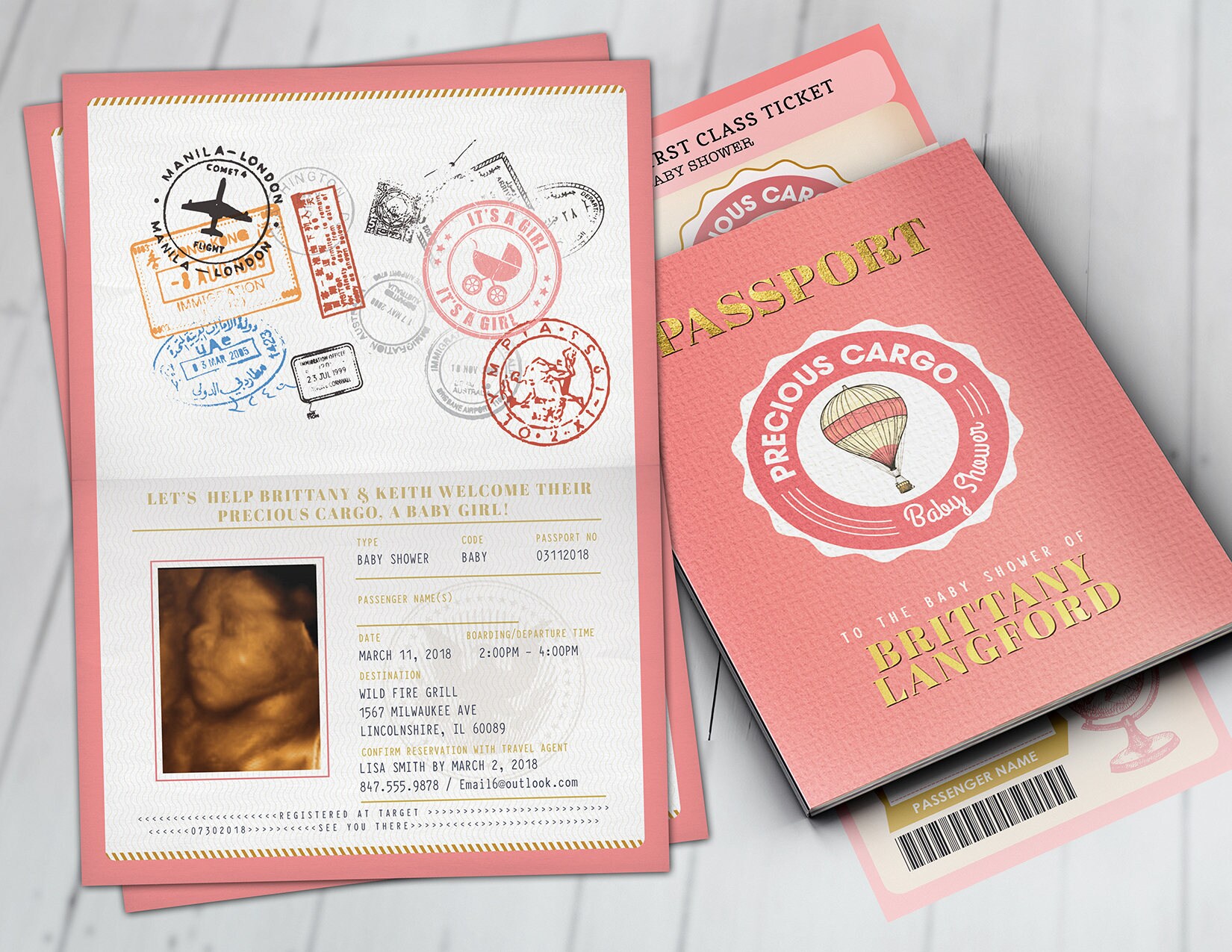 Buy Precious Cargo Passport & Ticket Baby Shower Invitation, Coed
