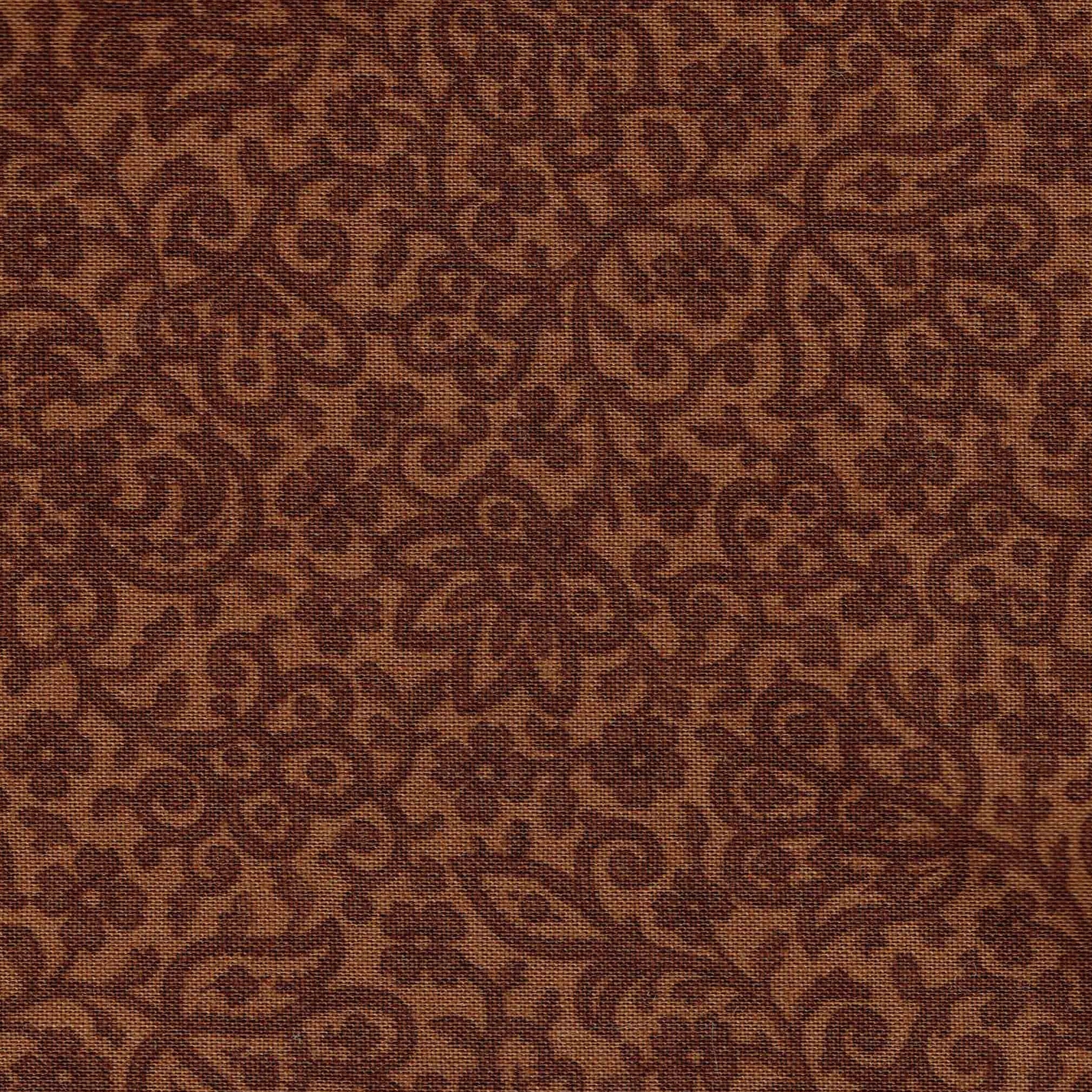 Brown Blender Fabric/Brown Tonal - By The Yard; Flowers & Vines; Light Dark