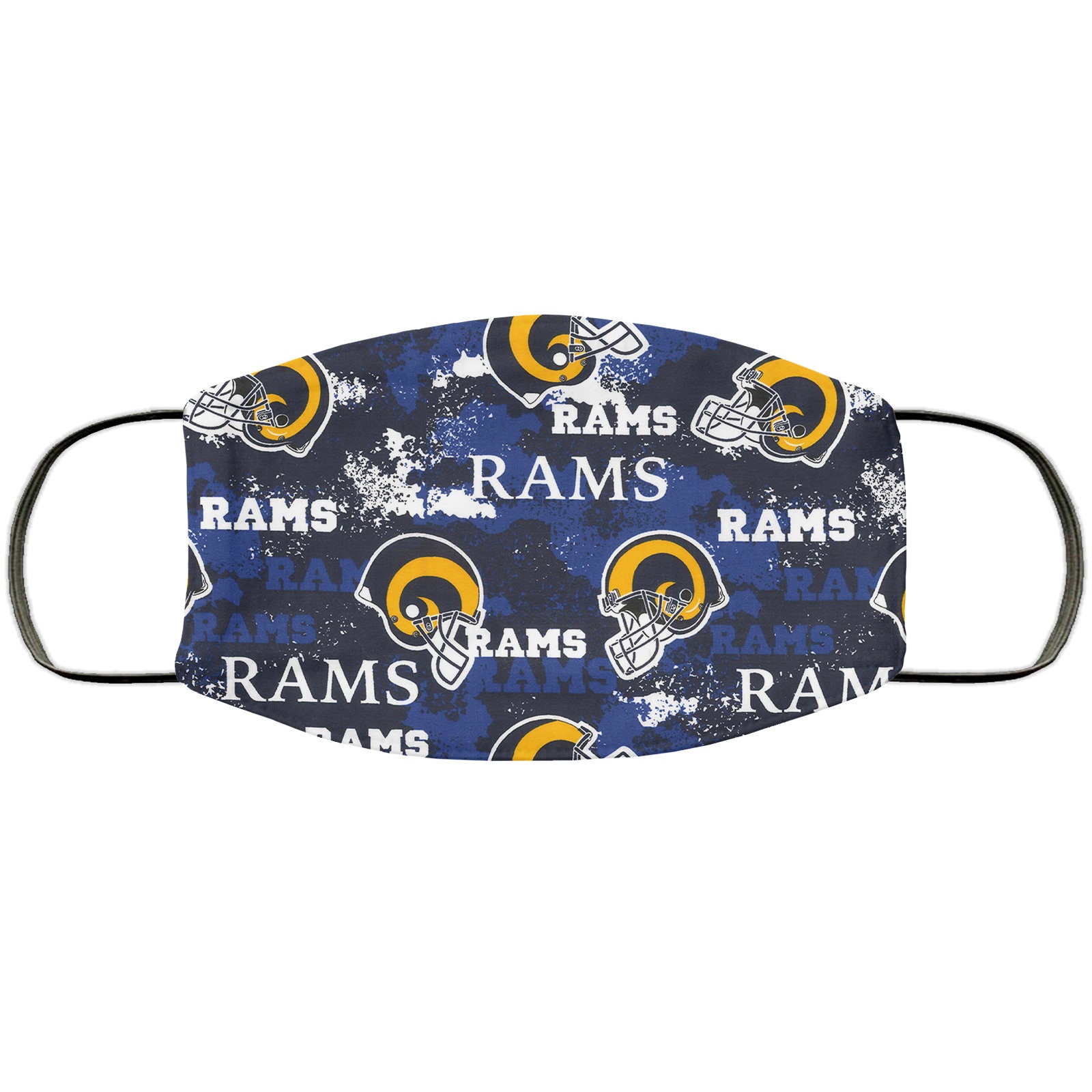 Los Angeles Rams Grunge Face Mask | Unisex 3 Layer Facemask, Adult Kid Mask, Washable & Reusable Mask, Fast Shipping Made in Usa