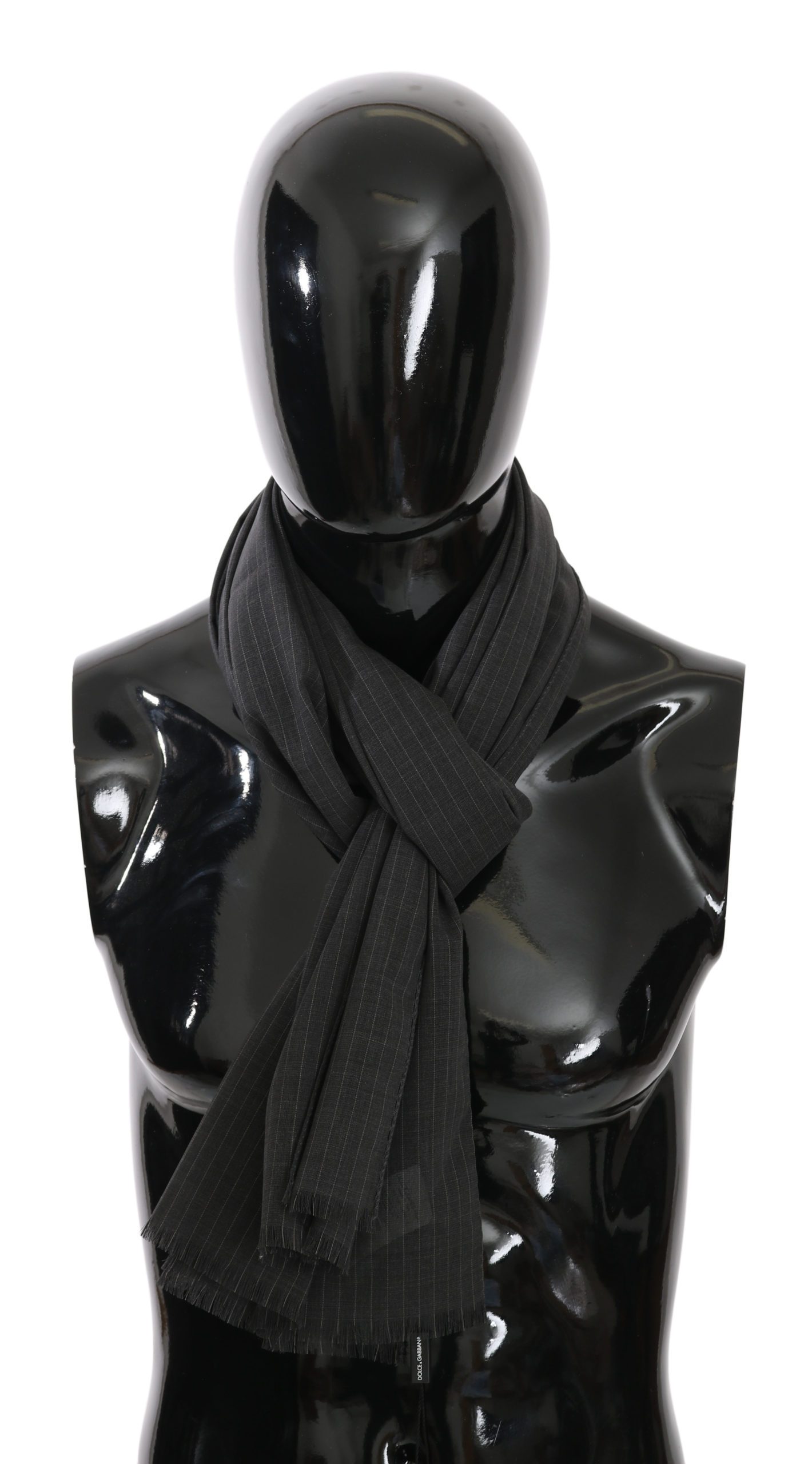 Dolce & Gabbana Men's Striped Silk Scarf Black MS5014BG