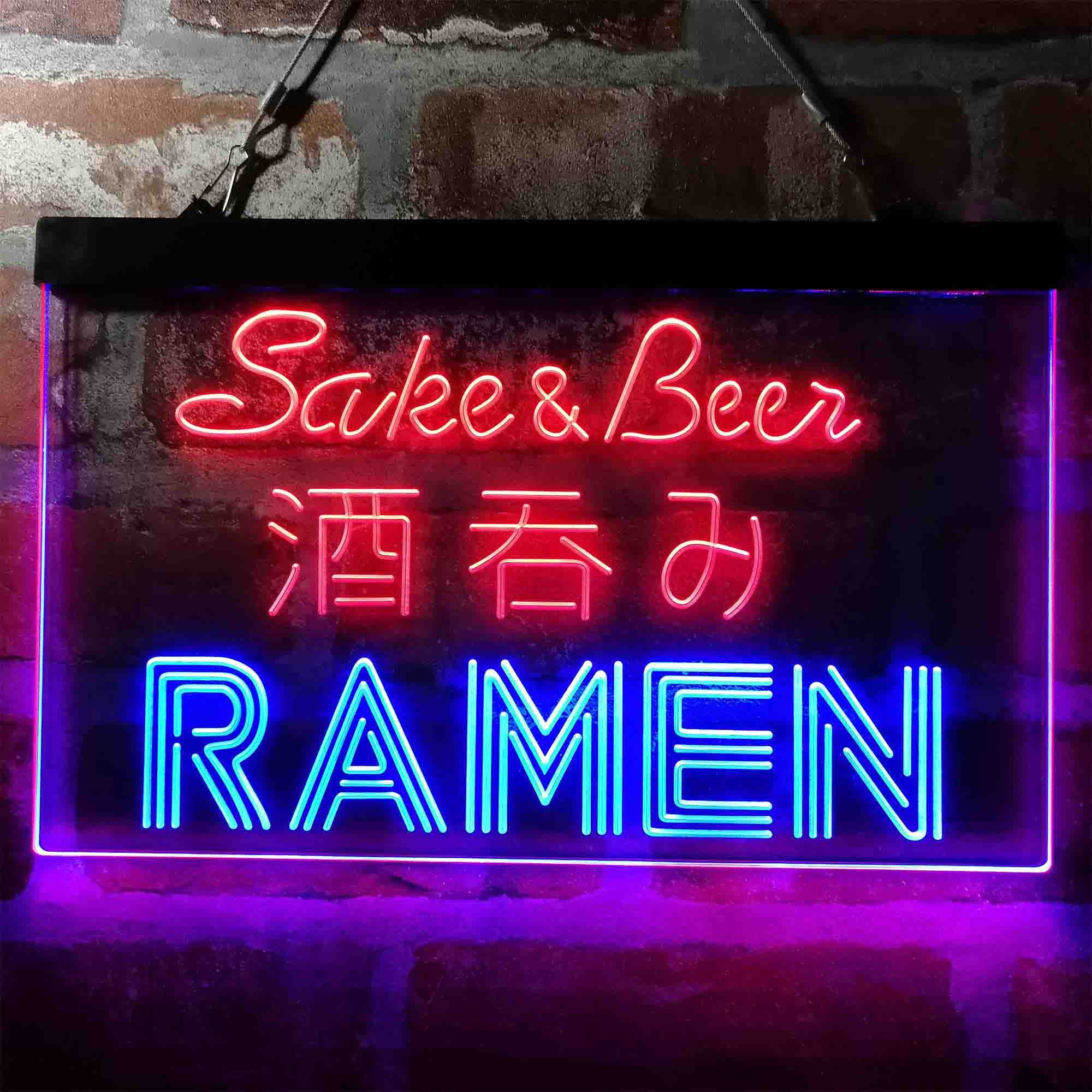 Sake & Beer Ramen Japan Dual Color Led Neon Sign St6-I3974