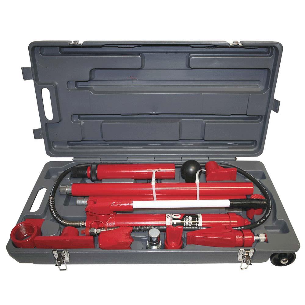 American Forge & Foundry Portable Hydraulic Auto Body and Frame Repair Kit, 10 Ton Capacity Ram, 16 Piece with Carrying Case Rubber | 815C