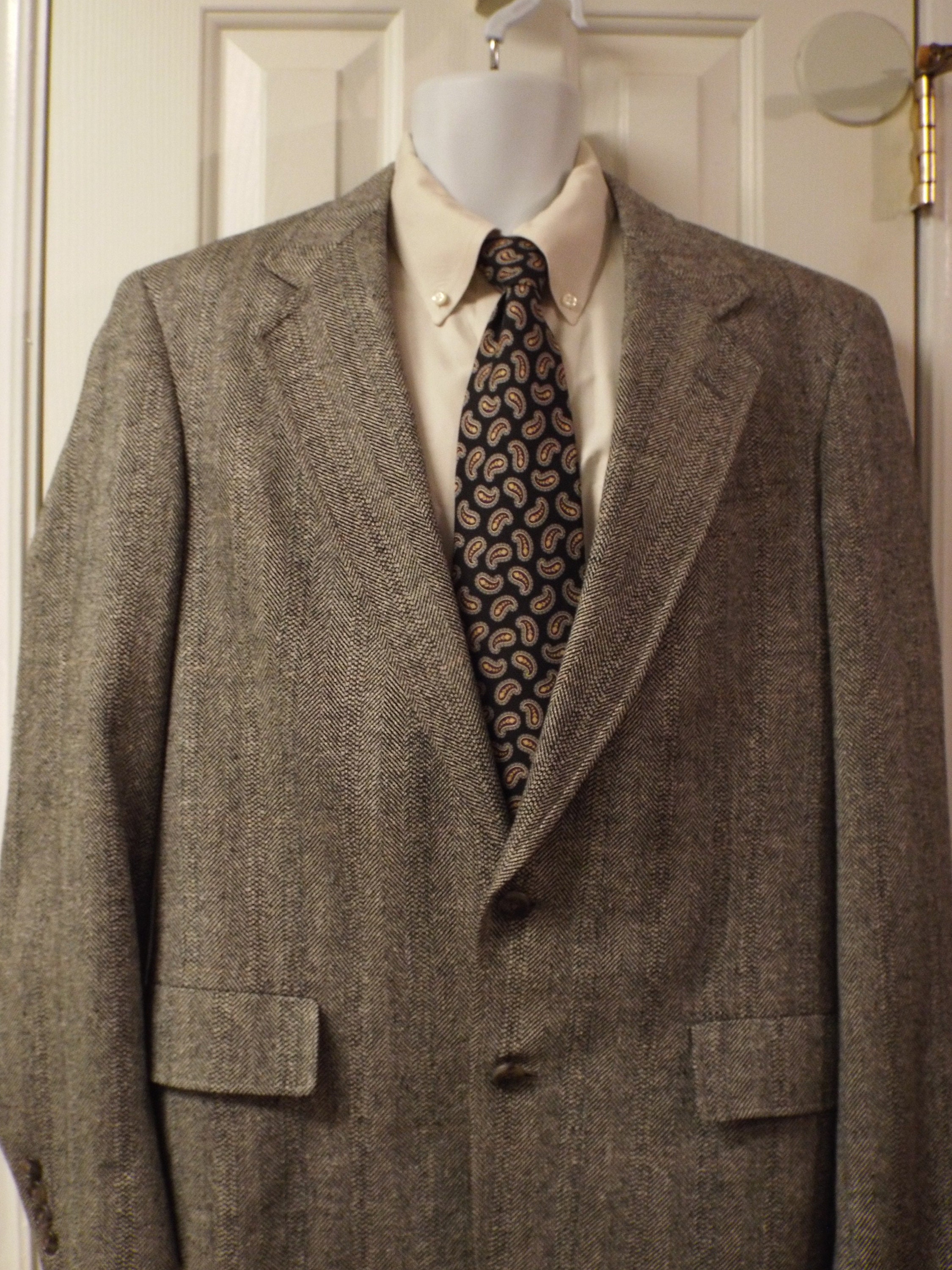 90S Sports Coat, 40 Long Wool Blend Mens Fashion