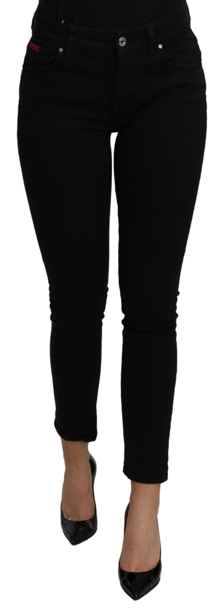 Dolce & Gabbana Women's Mid Waist Slim Cotton Jeans Black PAN71117 - IT38|XS