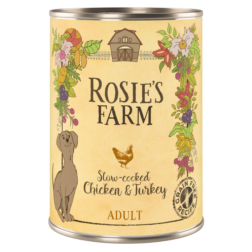 Rosie's Farm Adult Slow-cooked Chicken & Turkey - 6 x 400g