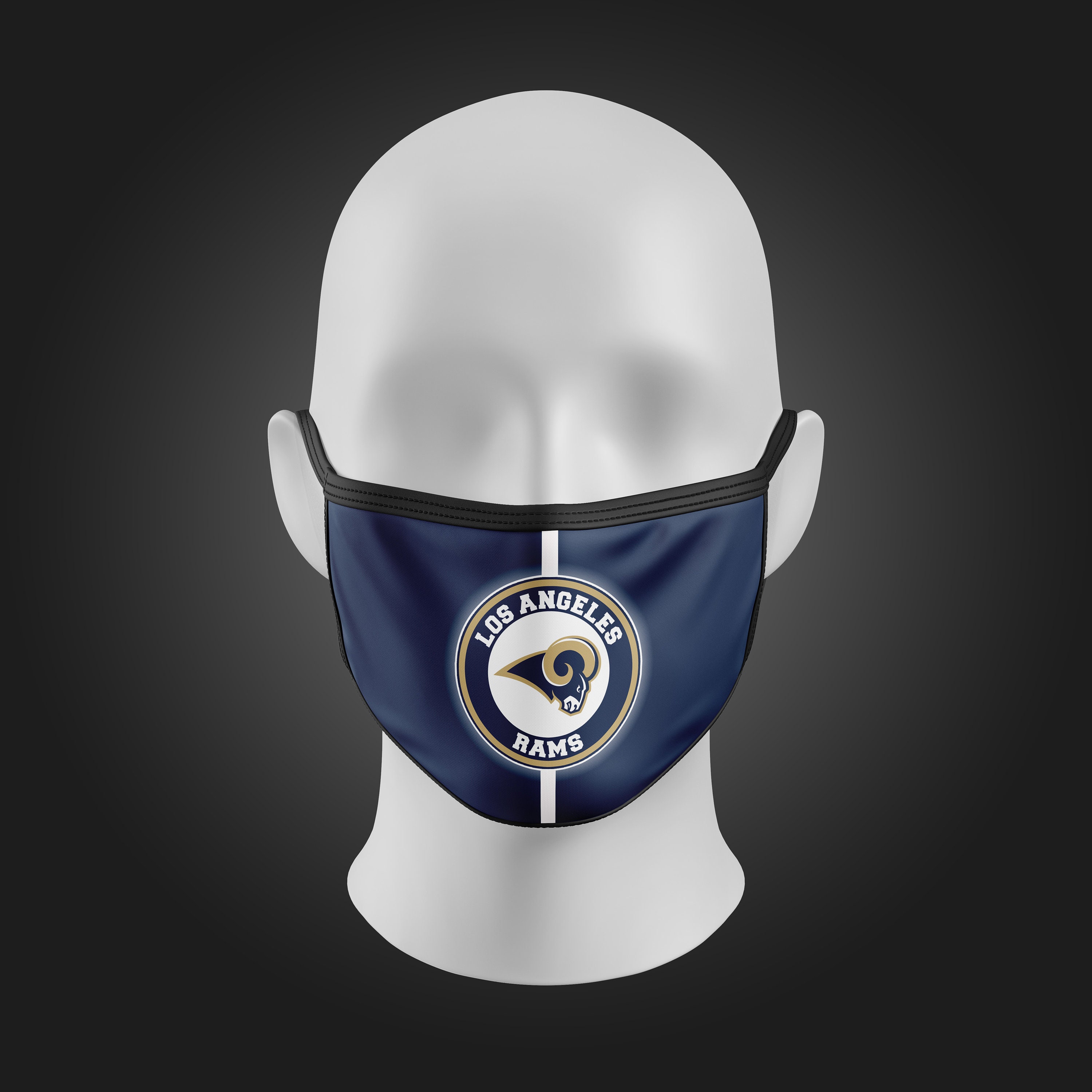 Los Angeles Rams Face Mask Design With Filter Pocket