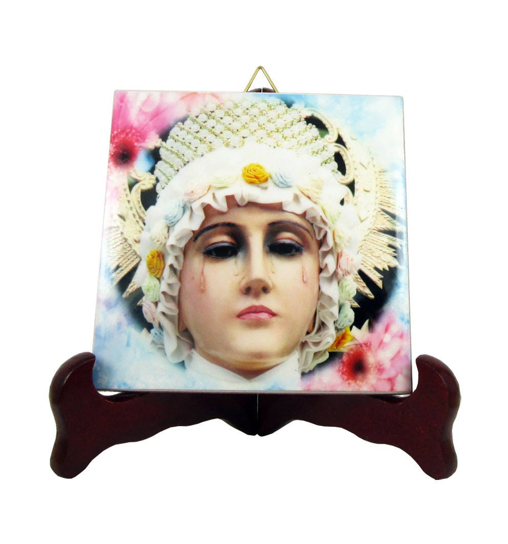 Notre-Dame De La Salette Catholic Icon On Ceramic Tile - A Perfect Devotional Gift For Your Friends Virgin Mary Art