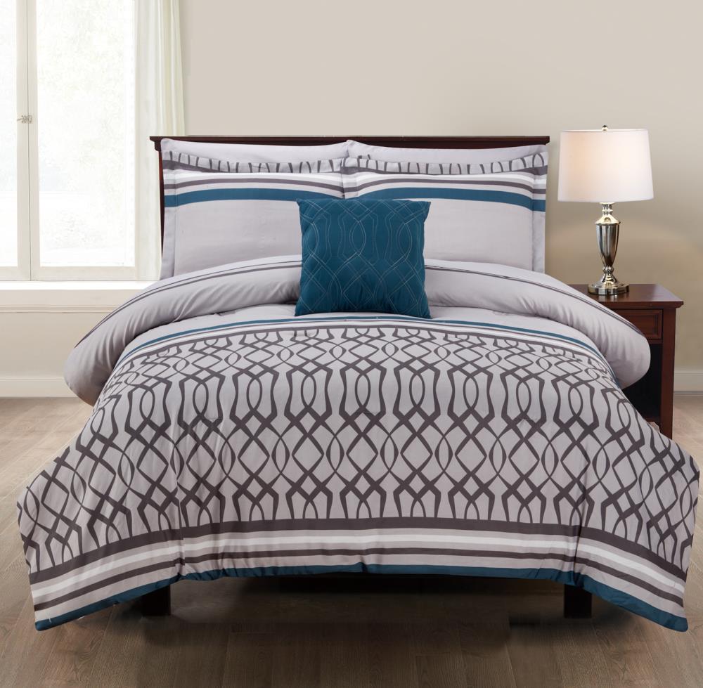 Amrapur Overseas Printed reversible quilt set Multi Multi Reversible King Comforter (Blend with Polyester Fill) | 4BDSTPRTG-KEV-KG