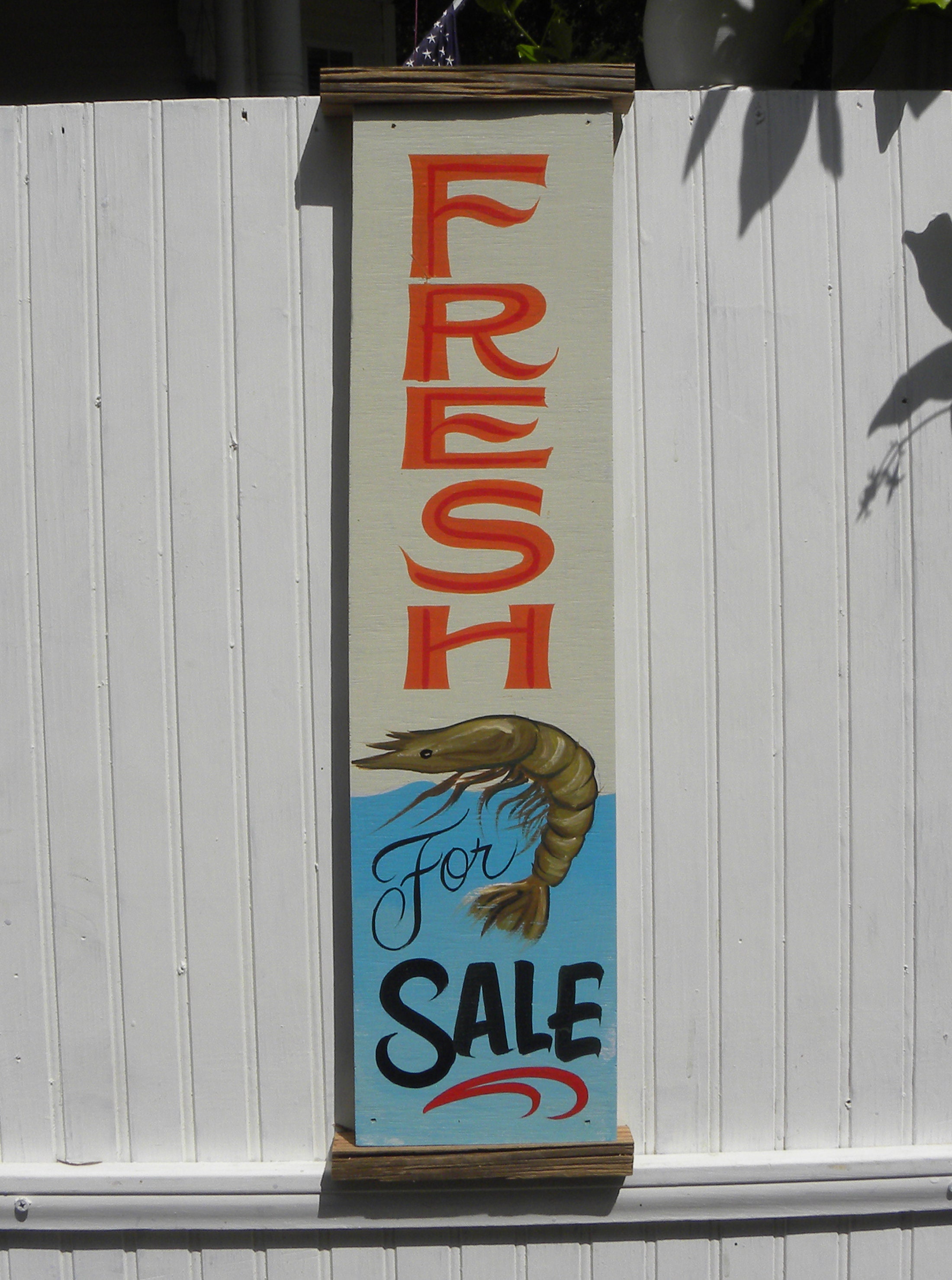 Shrimp Sign, Hand Lettered Sign Original Wooden Sign Great Gift, Porch Or Kitchen Decor. Carolina Themed Decorating. Seafood Gulf