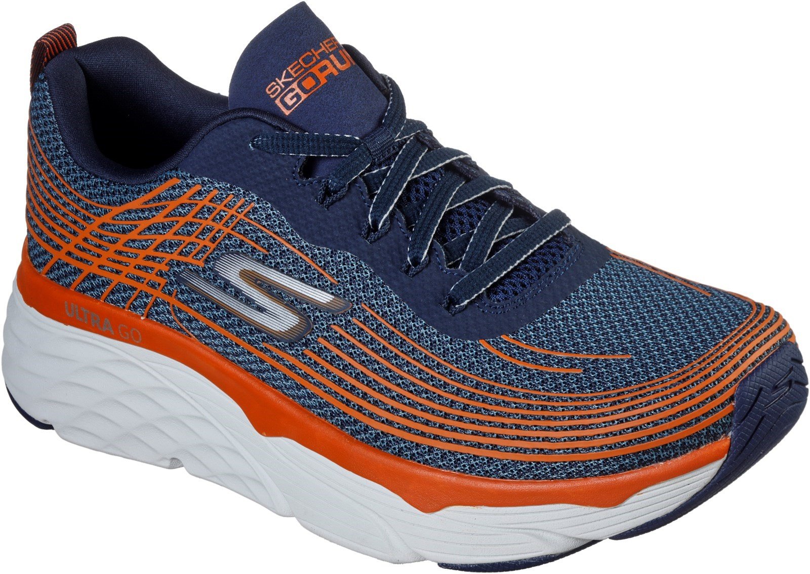 Skechers Men's Max Cushioning Elite Sports Trainer Multicolor 32449 - Navy/Orange 6