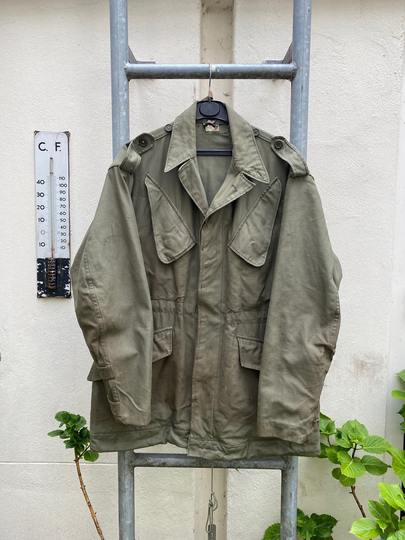 Buy Vintage 60S Dutch Military Jacket - Fades & Stains Waxed Cotton Army |  L online