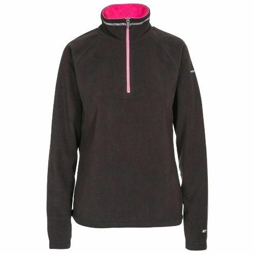 Trespass Women's Half Zip Top Fleece Various Colours Skylar - Black XS