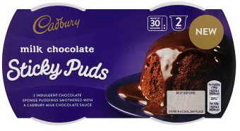 Cadbury Milk Chocolate Sticky Puds 2x95g