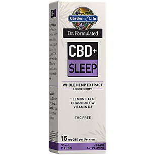 Dr. Formulated CBD + Sleep Whole Hemp Extract Liquid Drops - 15 MG Per Serving - THC Free (1 fl oz)