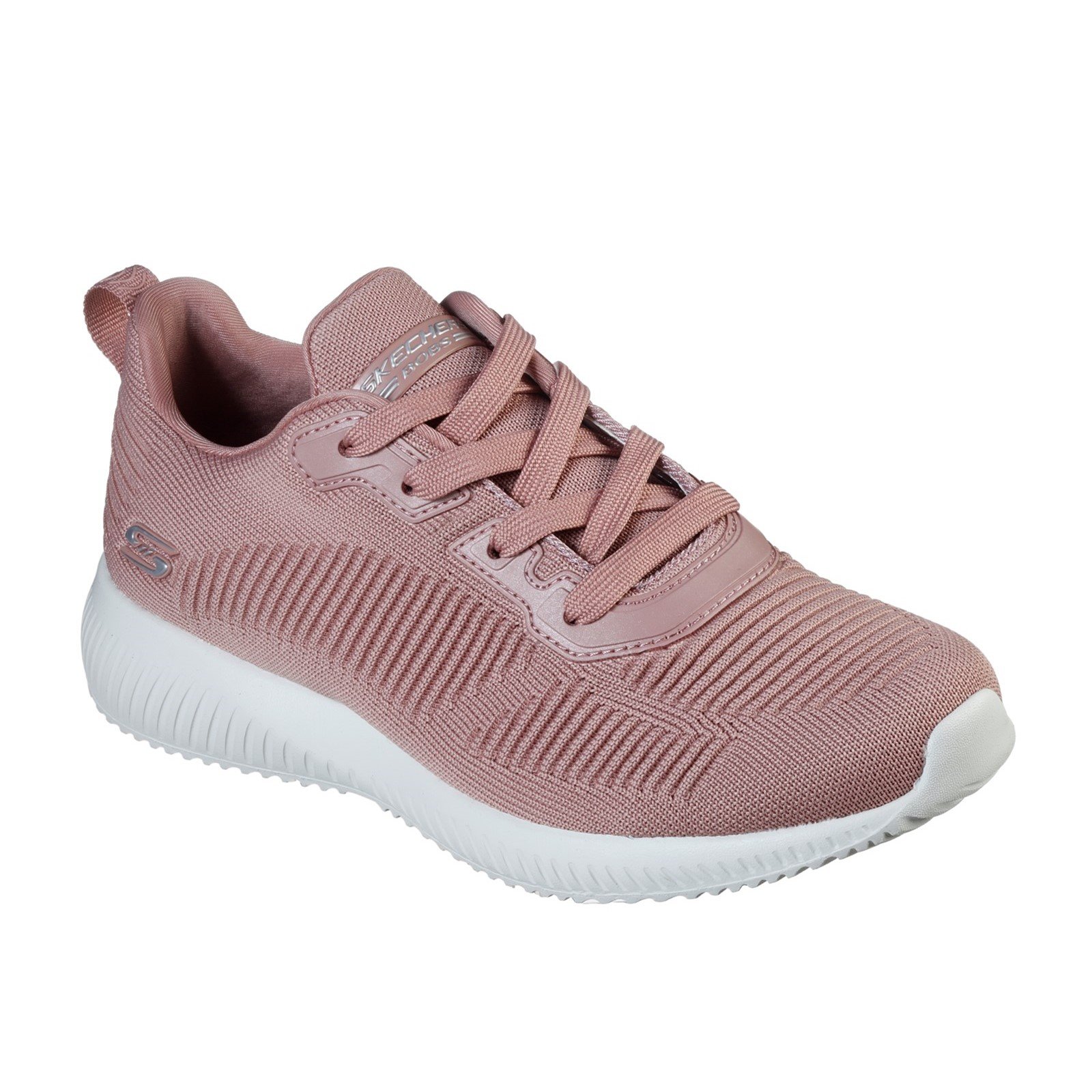 Skechers Women's Bobs Squad Tough Talk Wide Trainer Various Colours 33062 - Pink 7