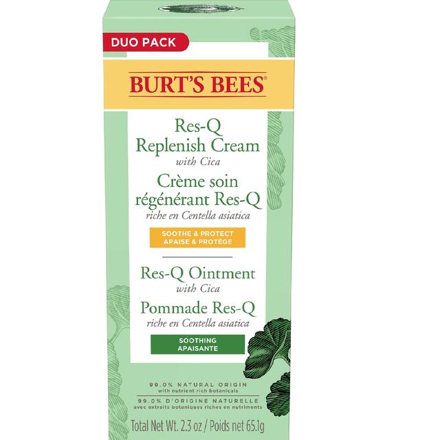 Burt's Bees 99% Natural Origin Res-Q Ointment and ResQ Cream, Twin Pack