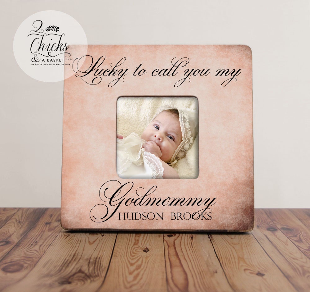 Godmother Gift, Personalized Baptism Picture Frame, Godparent Gift Idea, Lucky To Call You My Godmommy