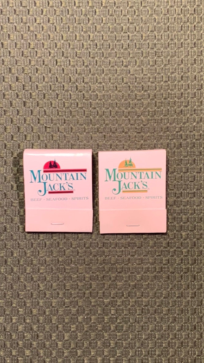 Vintage Matchbooks, Mountain Jacks, Beef & Seafood, Restaurant, Michigan, Lot Of 2, with All Matches, Free Ship in Usa