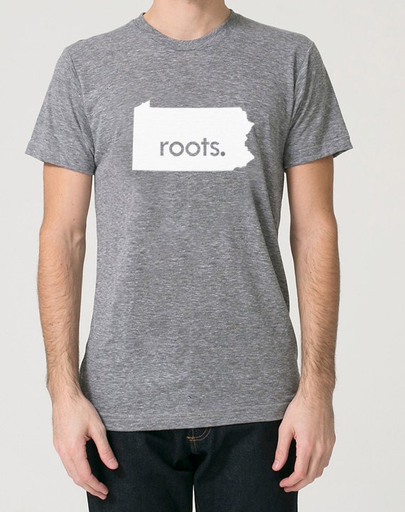 Pennsylvania Pa Roots Tri Blend Home State Track T-Shirt - Unisex Tee Shirts Size S M L Xl