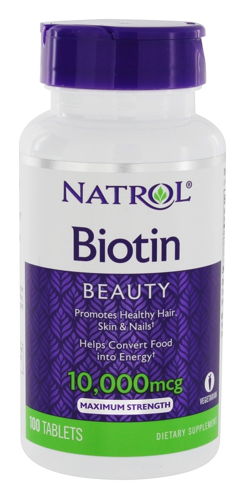 Natrol - Biotin Beauty Maximum Strength Hair Skin Nail Support 10000 mcg. - 100 Tablets
