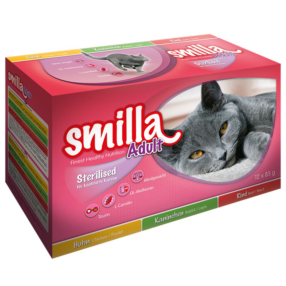 Smilla Adult Sterilised Pouches Mixed Pack - 12 x 85g