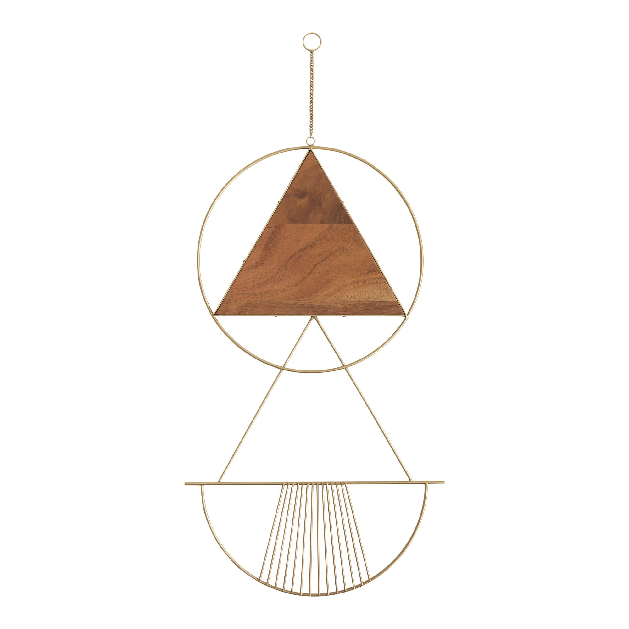 Gold Metal and Wood Geo Celeste Wall Hanging by World Market
