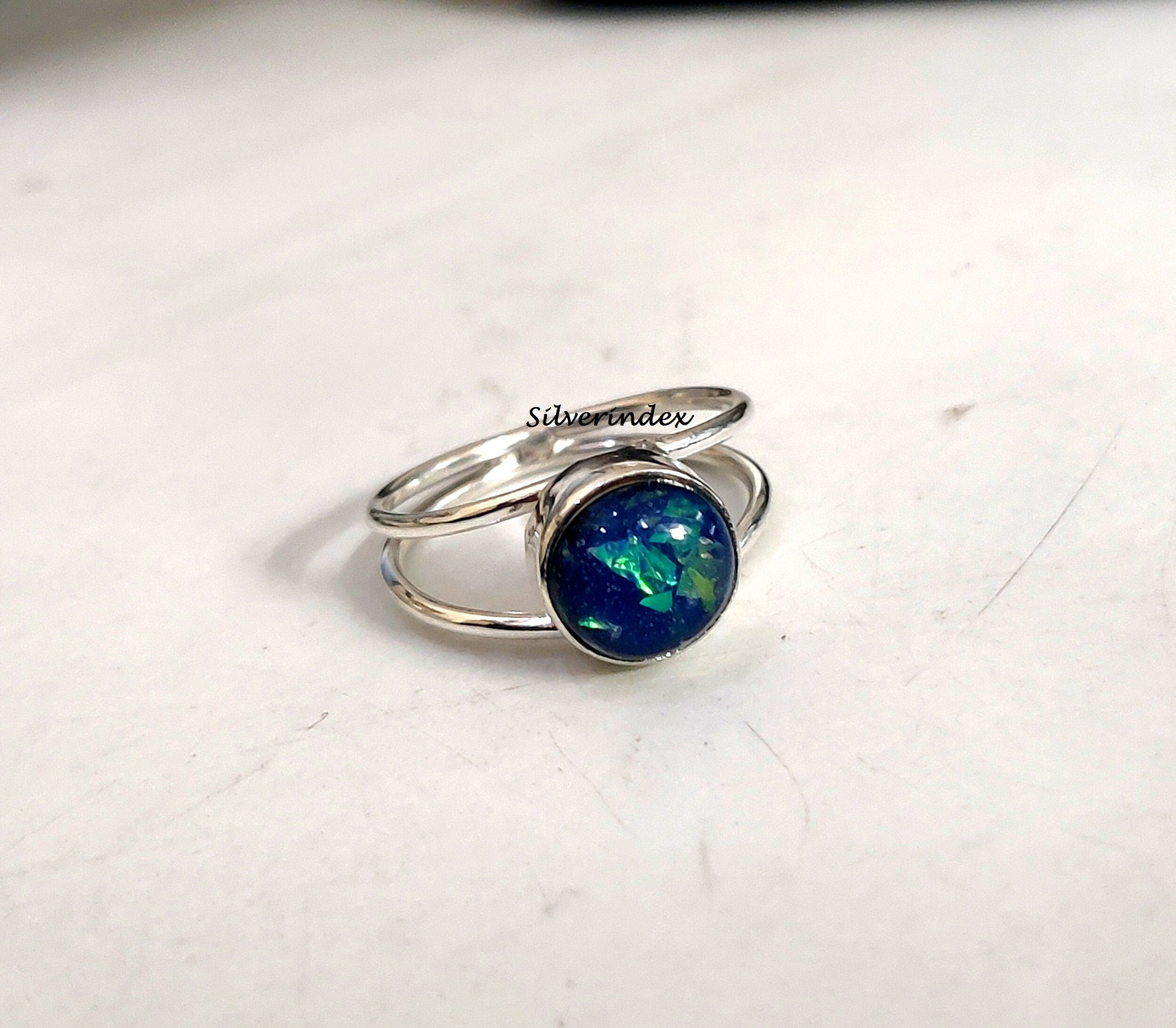 Australian Opal Ring, 925 Silver Sterling Promise Boho Mini Beautiful Gift Handmade Women Ring