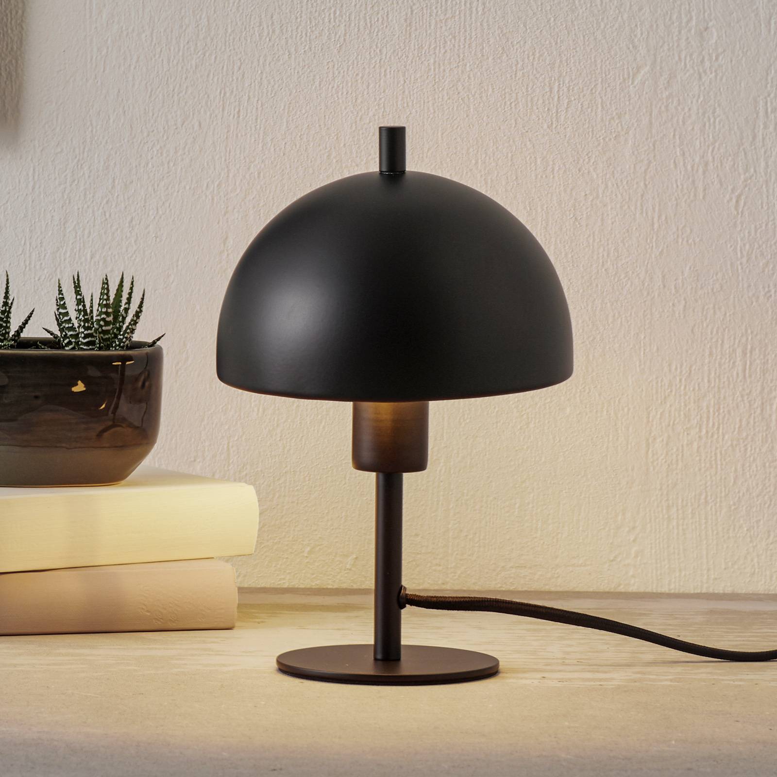 Schöner Wohnen Kia -pöytälamppu, musta, 24 cm