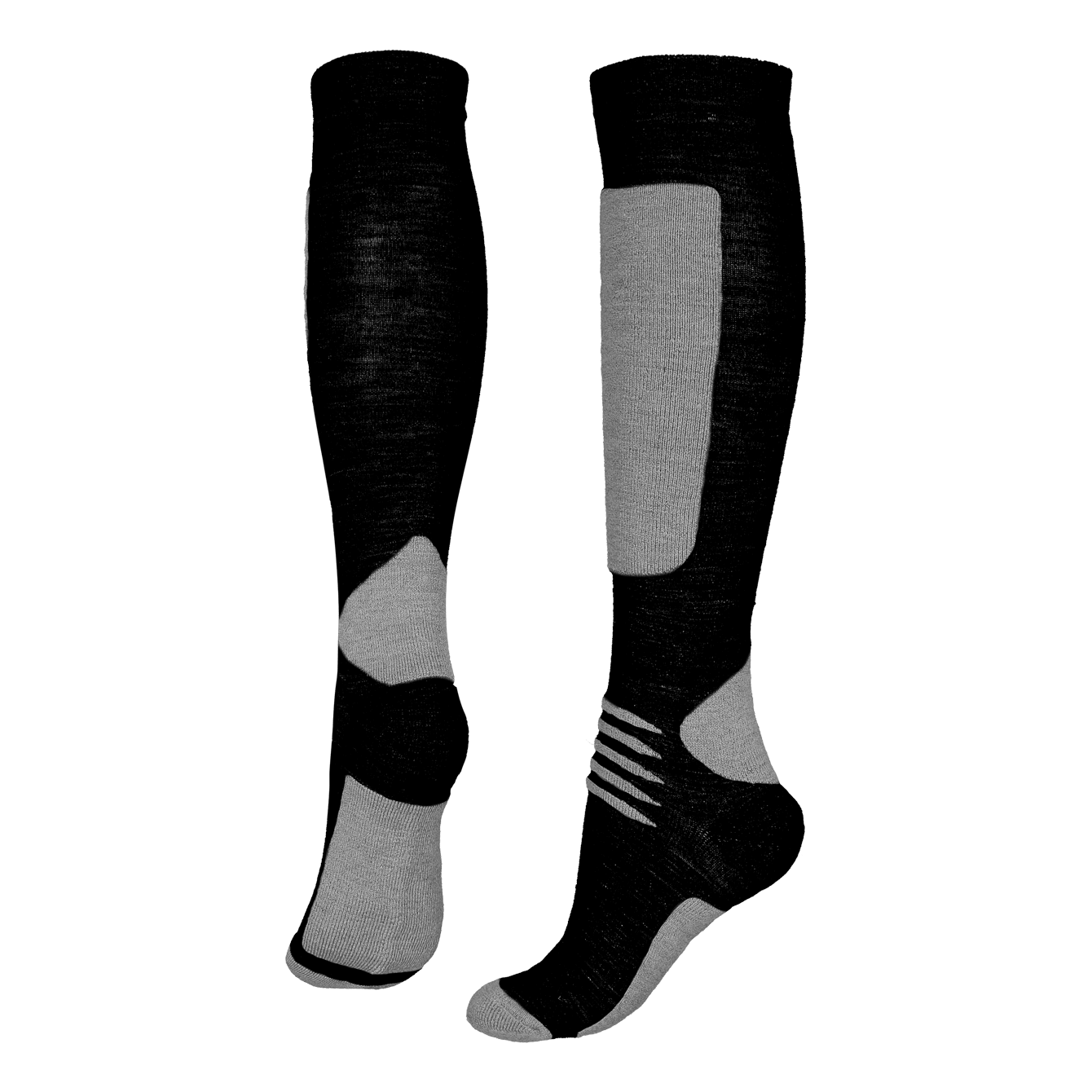 North Outdoor Merino 70 Pro Socks High, Black/Grey Melange / 36-39