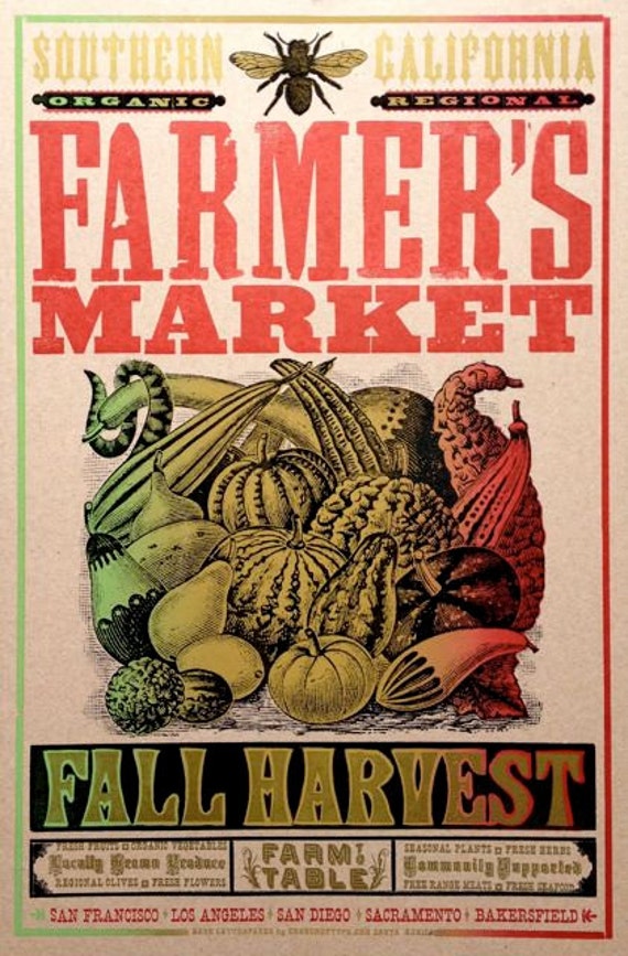Farmer's Market - Fall Harvest Kraft Paper Print