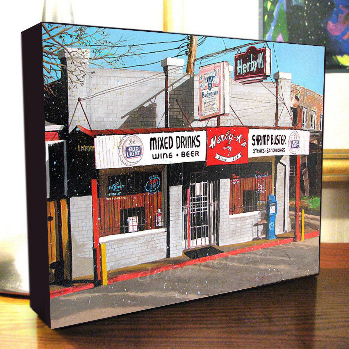 Seafood Cafe Bar & Grill Restaurant Art Herby K's 8x10x1.5 11x14x1.5 Gallery Wrap Canvas Print"