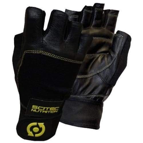 Yellow Leather Style Gloves - Small