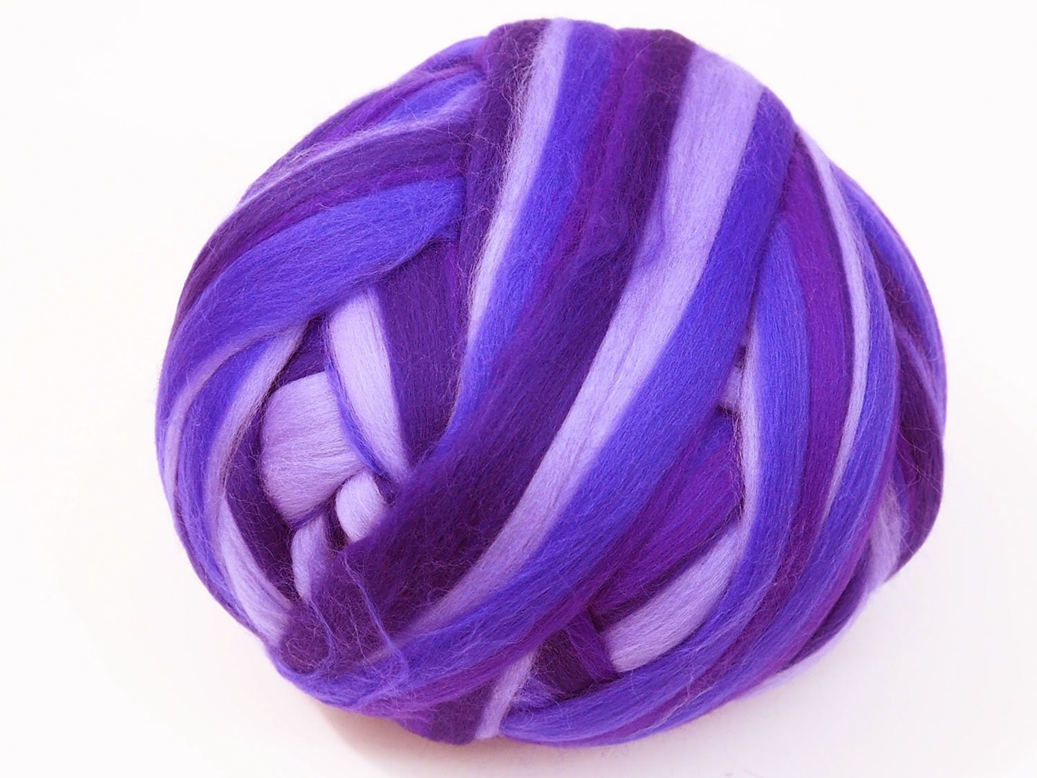 100G Fine Merino Roving Wool Blend Blue Purple Lavender For Wet Nuno Needle Felting Spinning Weaving Knitting, Color 1158