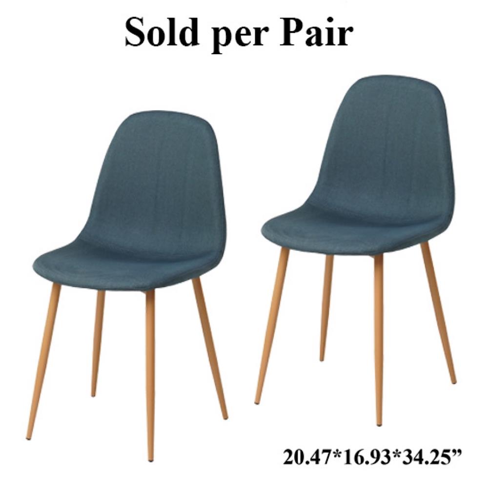 Crestview Collection Set of 2 EVOLUTION Casual Polyester/Polyester Blend Upholstered Dining Side Chair (Metal Frame) in Blue | EVPRFZR3123NBU