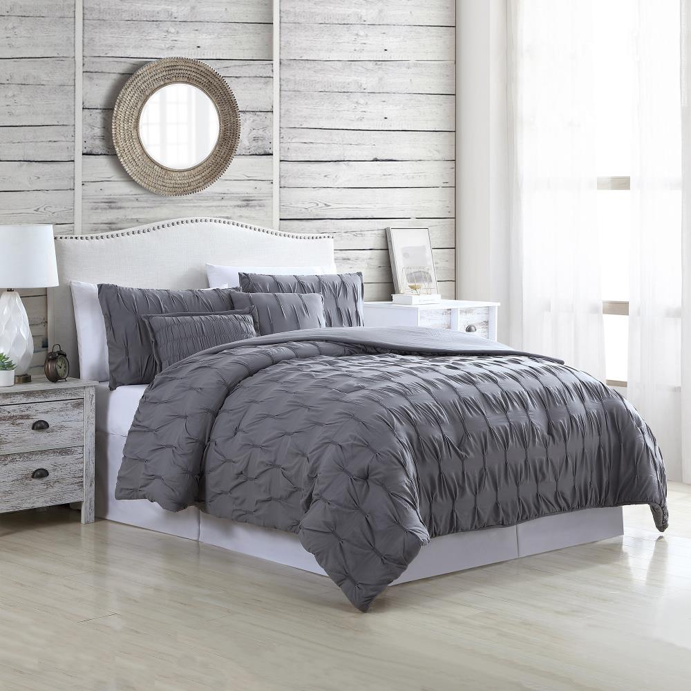 Amrapur Overseas Harper comforter set Gray Multi Reversible King Comforter (Blend with Polyester Fill) | 3MLTICSE-HRP-KG