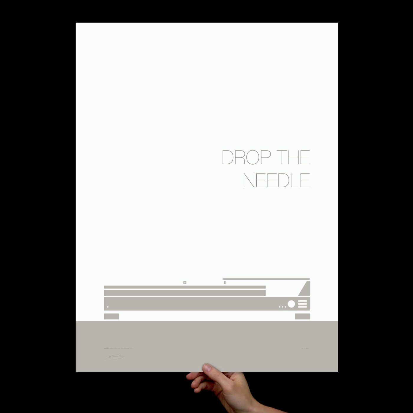 Drop The Needle, Art Print, Screenprint, Poster, Typography, Office Art, Living Room Turntable, Music, Man Cave Mid Century