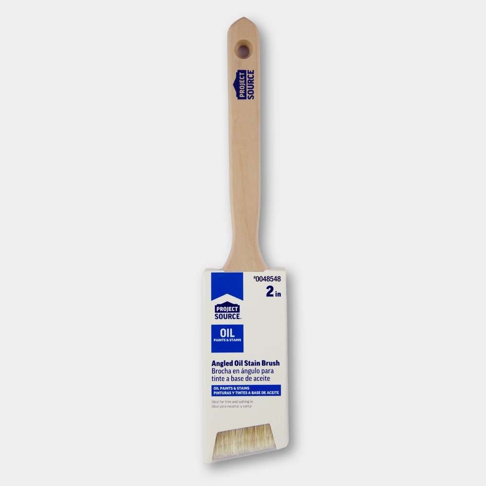 Blue Hawk White Bristle Natural Bristle- Polyester Blend Angle 2-in Paint Brush Stainless Steel | LPS-04