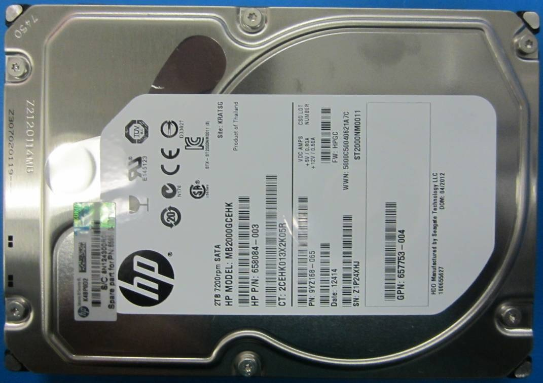 Hewlett Packard Enterprise 2TB non-hot-plug SATA HDD 3.5" 2000 GB...