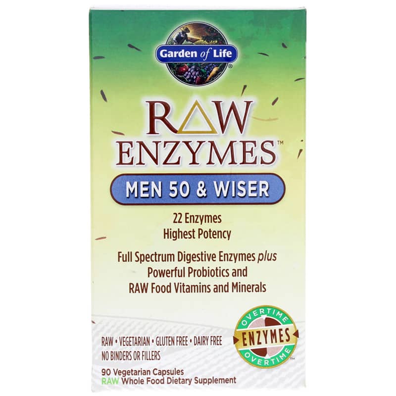 Garden of Life Raw Enzymes Men 50 & Wiser 90 Veg Capsules