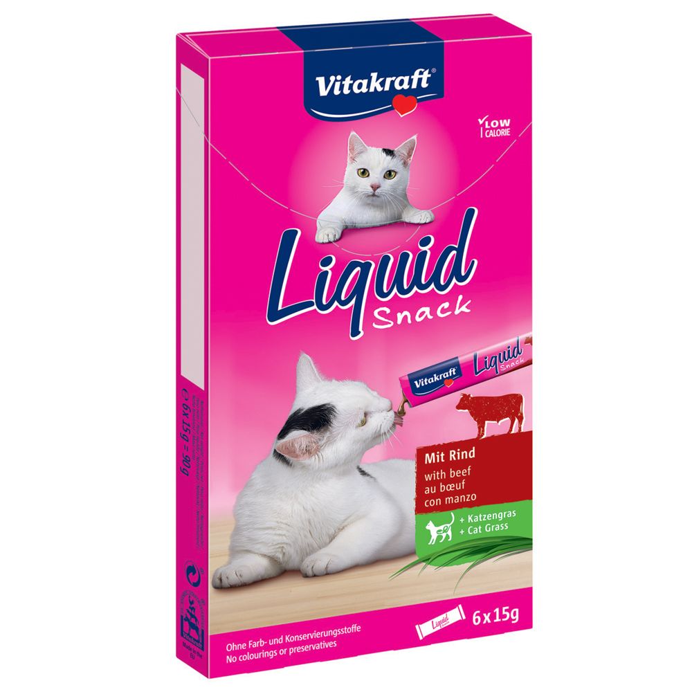 24 x 15g Vitakraft Cat Liquid Snacks - 20 + 4 Free!* - Duck & ß-Glucans