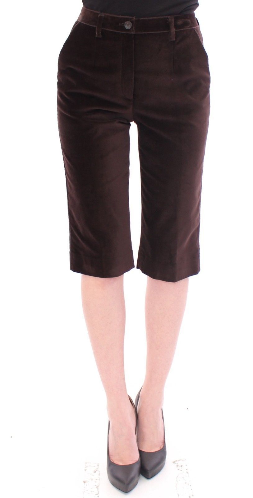 Dolce & Gabbana Women's Cotton Solid Pattern Shorts Brown GSS10076 - IT36