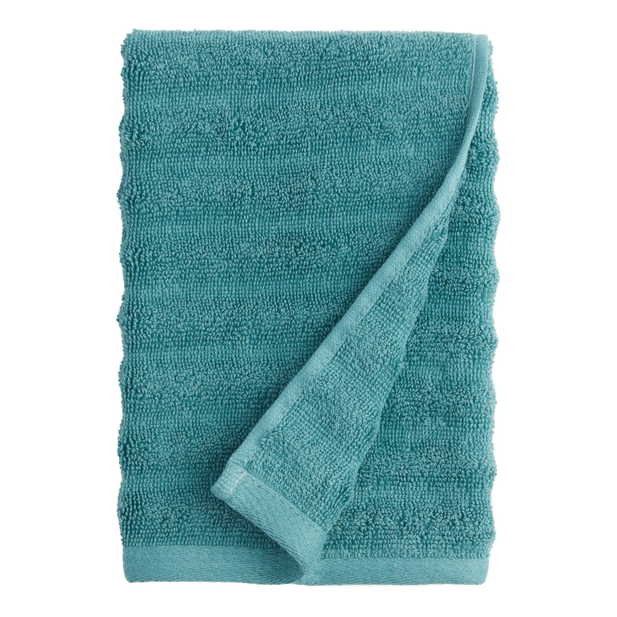 Mineral Blue Sculpted Wave Hand Towel by World Market