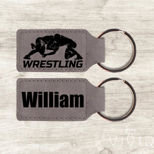 Personalized Wrestling Gifts for Wrestlers, Black Keychain