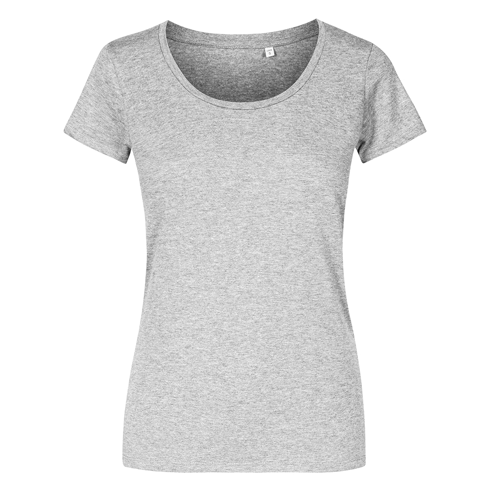X.O Deep Scoop T-Shirt Plus Size Damen, Grau-Melange, XXL