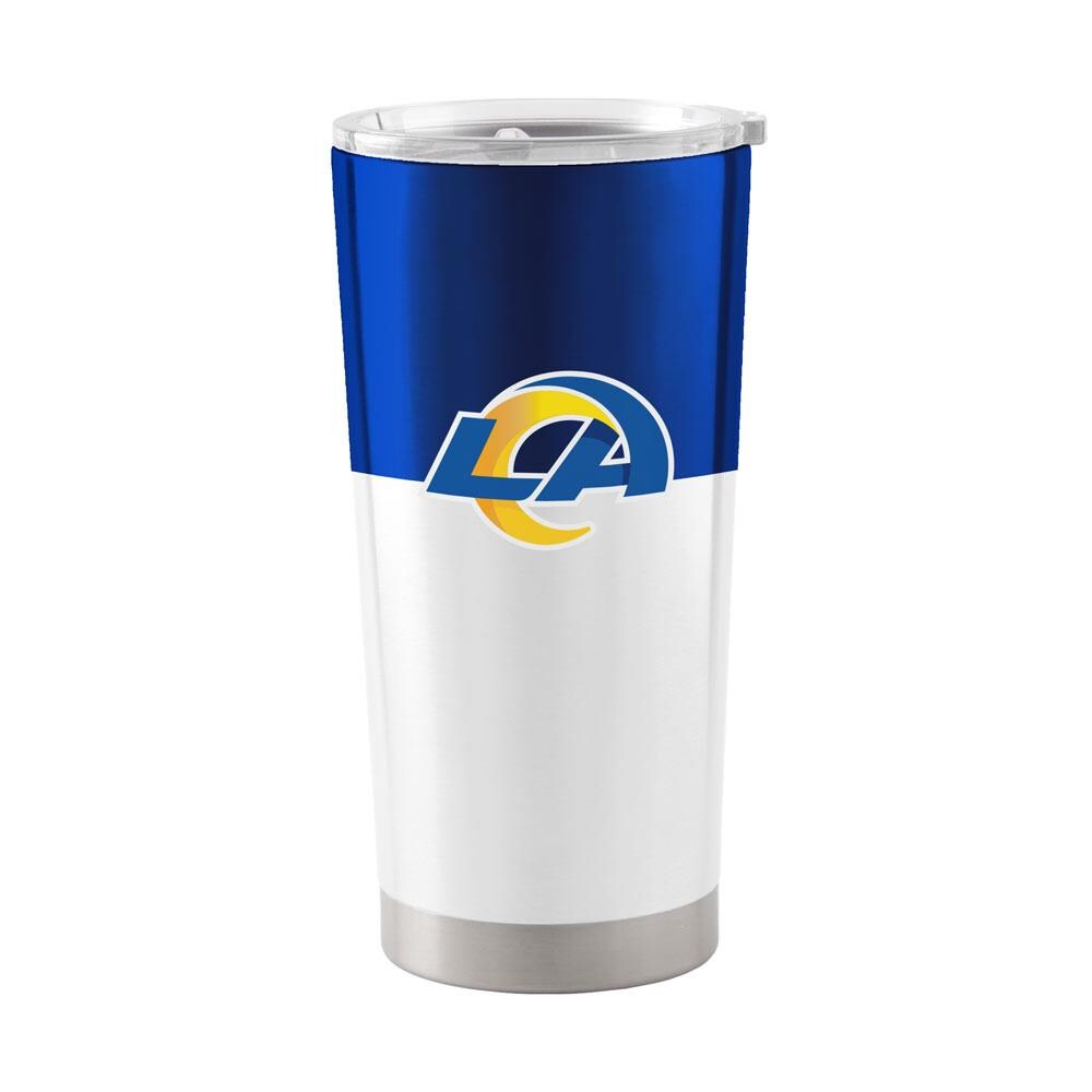 Logo Brands LA Rams Colorblock 20oz Stainless Tumbler Stainless Steel in White | 629-S20T-11