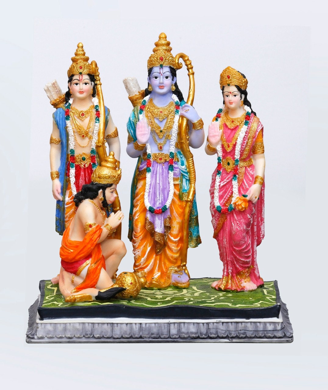 Hand Carved Ram Darbar Cold Cast Resin-Multicolour-Showpieces For Gifting & Home Decor-2 Sizes Available