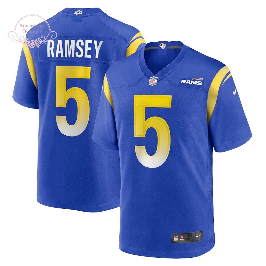 Los Angeles Rams Jersey, Jalen Ramsey 5# Jersey, The Best Gift For Father On Christmas, Embroidered Sweatshirt Fans