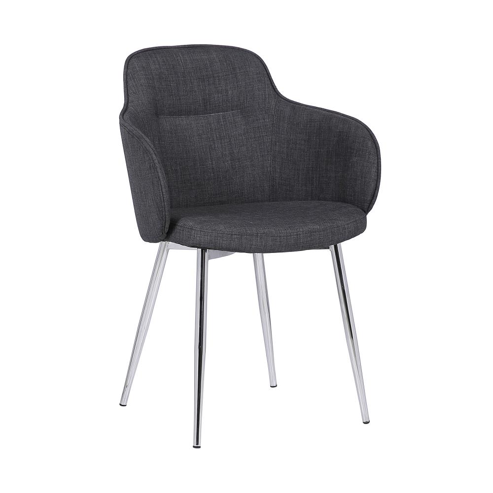 Armen Living Tammy Contemporary/Modern Polyester/Polyester Blend Upholstered Dining Side Chair (Metal Frame) in Gray | LCTMSICHCHRM